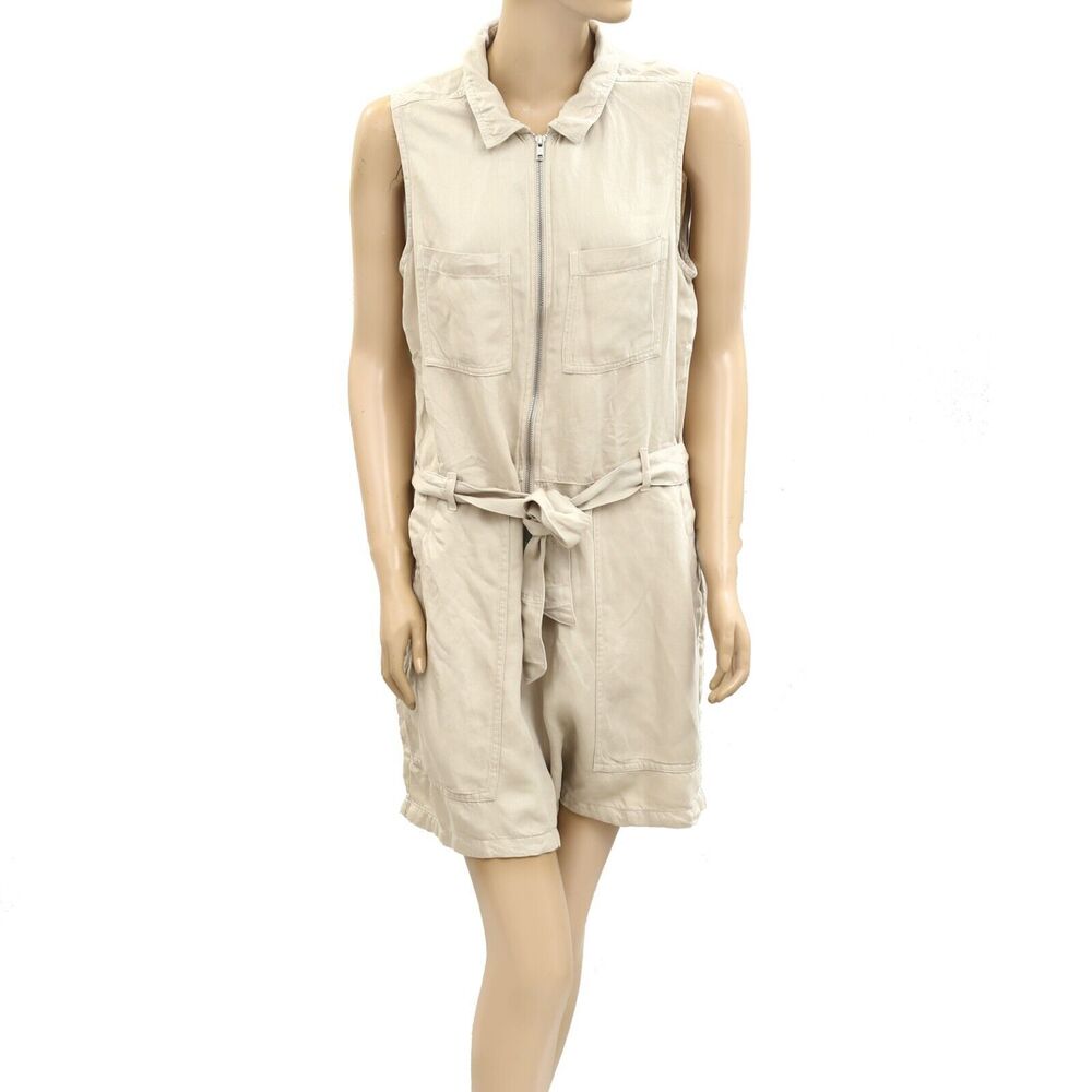 Anthropologie Cloth & Stone Romper Dress Playsuit Sleeveless Cotton L New 276242